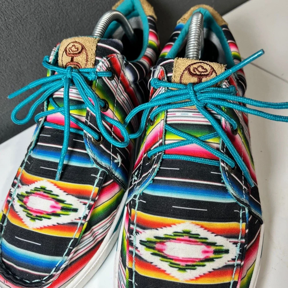 Twisted X Hooey Loper Mens 10M Multi Color Serape Stripe Sneakers WHYC008